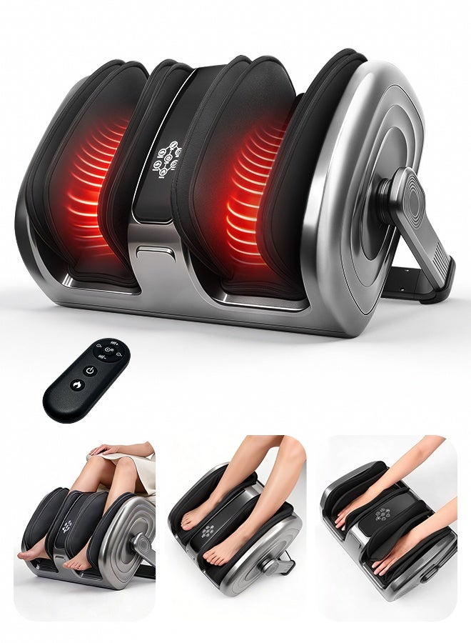 جهاز تدليك كهربائي للقدمين، جهاز تدليك متعدد الوظائف للساقين وعضلات الساق مع 3 أوضاع، مع إمكانية ضبط الحرارة والضغط، وحامل دوار 360 درجة، وشاشة LCD تعمل باللمس، وجهاز تحكم عن بعد للقدمين والساقين - Image 1